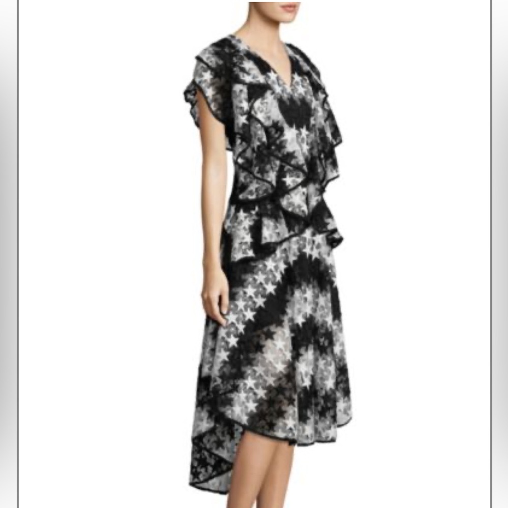 Constellation star lace hi-low dress